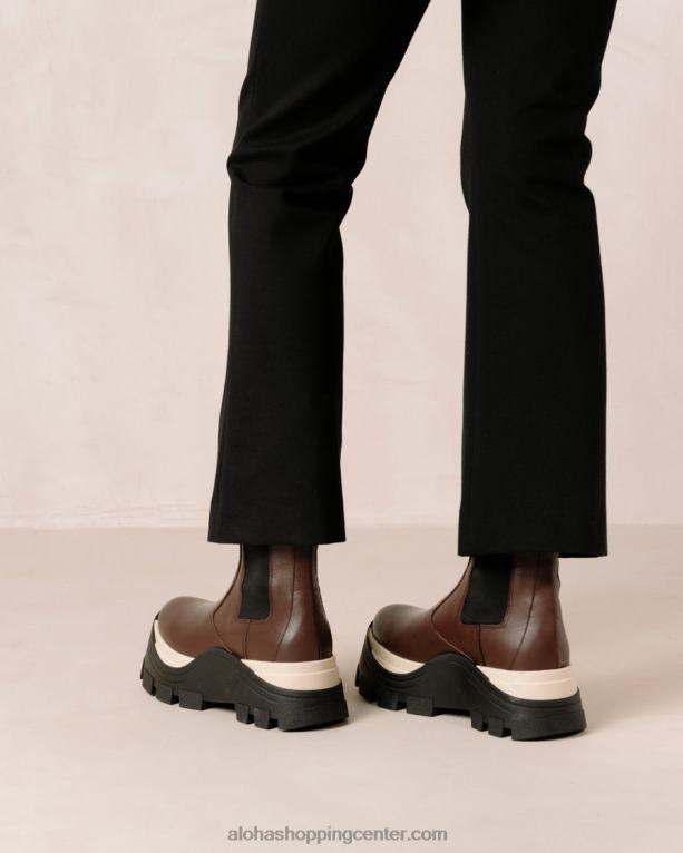 feniks šah - rjavi usnjeni škornji ženske Alohas 0D4R8576