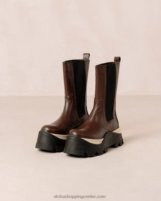 feniks šah - rjavi usnjeni škornji ženske Alohas 0D4R8576