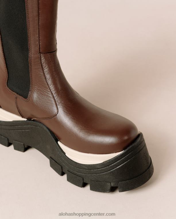 feniks šah - rjavi usnjeni škornji ženske Alohas 0D4R8576