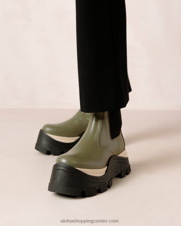 feniks šah - zeleni usnjeni škornji ženske Alohas 0D4R8575