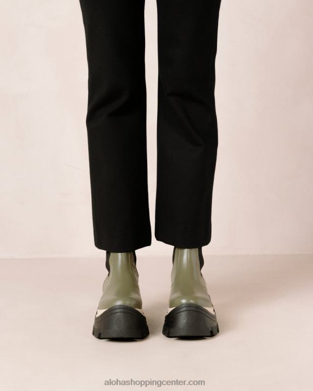 feniks šah - zeleni usnjeni škornji ženske Alohas 0D4R8575