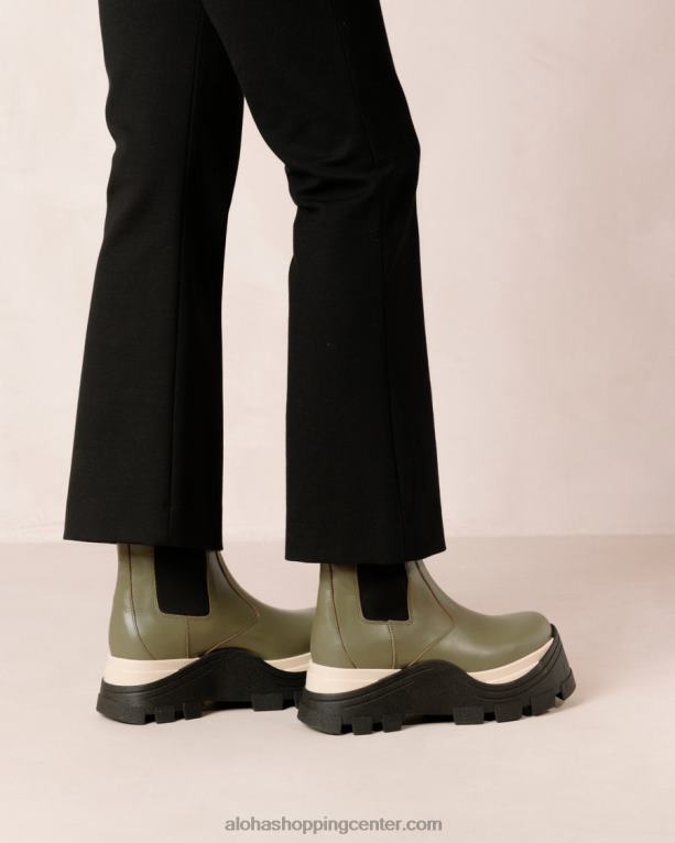 feniks šah - zeleni usnjeni škornji ženske Alohas 0D4R8575