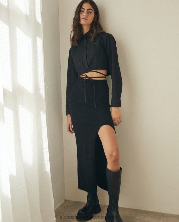 fireball - črna bombažna majica ženske Alohas 0D4R8835