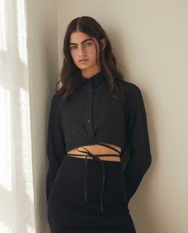 fireball - črna bombažna majica ženske Alohas 0D4R8835