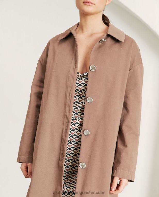 flash - rjava bombažna jakna ženske Alohas 0D4R81007