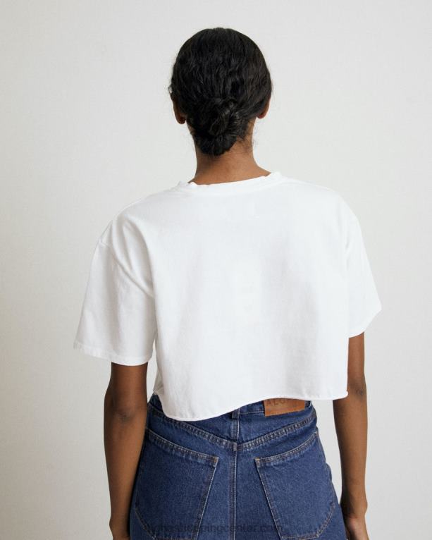 fly - bela bombažna majica s kratkimi rokavi ženske Alohas 0D4R8784