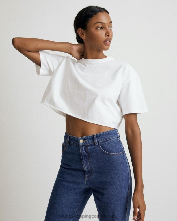 fly - bela bombažna majica s kratkimi rokavi ženske Alohas 0D4R8784