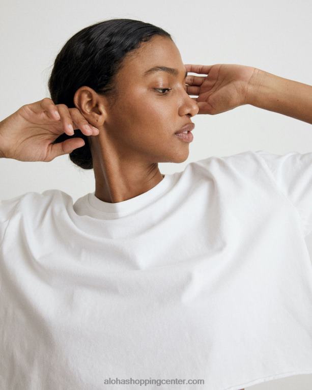 fly - bela bombažna majica s kratkimi rokavi ženske Alohas 0D4R8784