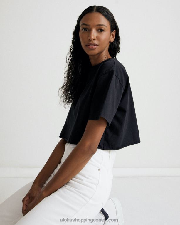 fly - črna bombažna majica s kratkimi rokavi ženske Alohas 0D4R8783