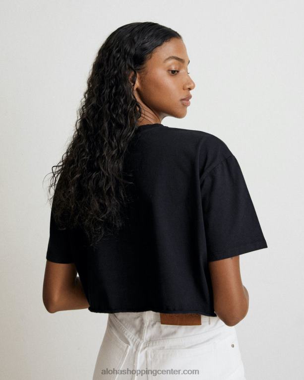 fly - črna bombažna majica s kratkimi rokavi ženske Alohas 0D4R8783