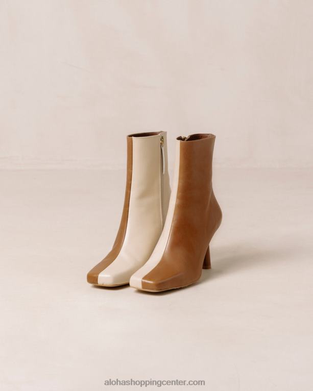 frappe - rjavi in ​​beli usnjeni škornji ženske Alohas 0D4R8572