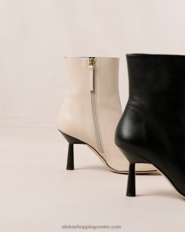 frappe - črno-beli usnjeni škornji ženske Alohas 0D4R8573