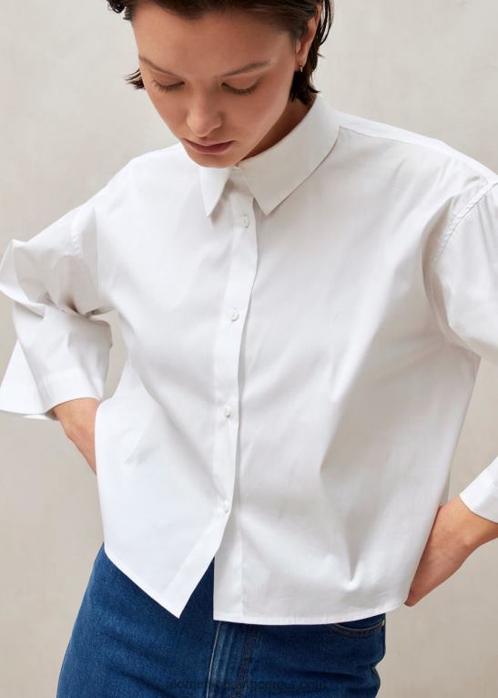 giovanna - bela bombažna srajca ženske Alohas 0D4R8614