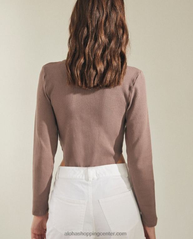 glace - rjav bombažni bodi ženske Alohas 0D4R8836