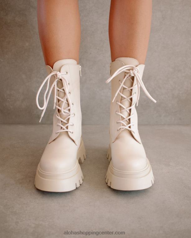 globetrotter - beli usnjeni škornji ženske Alohas 0D4R8306