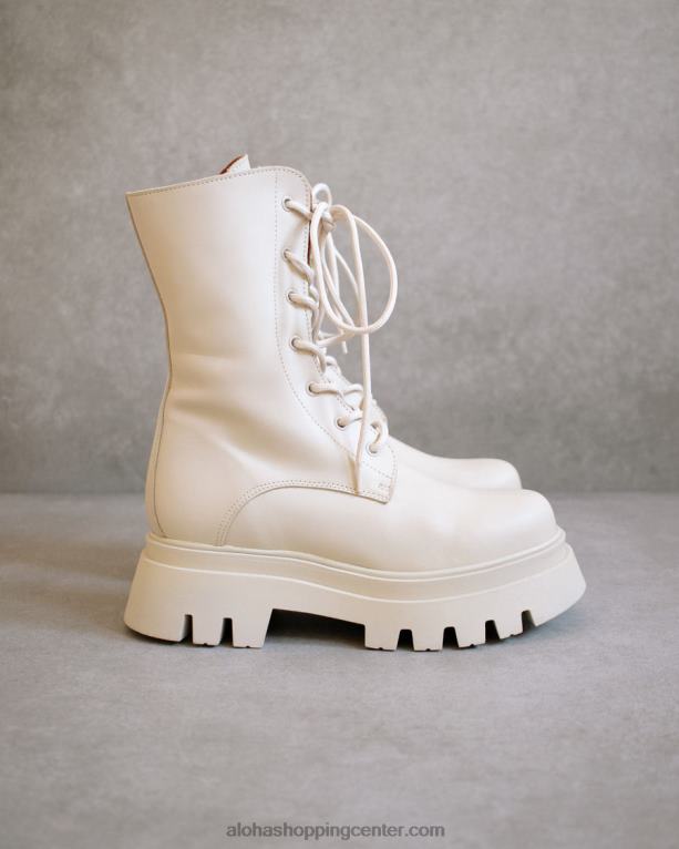 globetrotter - beli usnjeni škornji ženske Alohas 0D4R8306