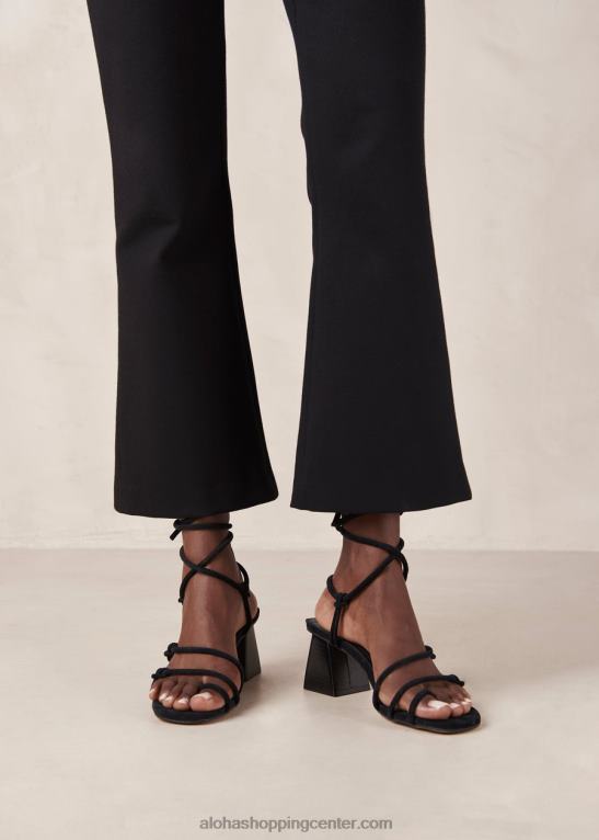 goldie - črni usnjeni sandali ženske Alohas 0D4R8240