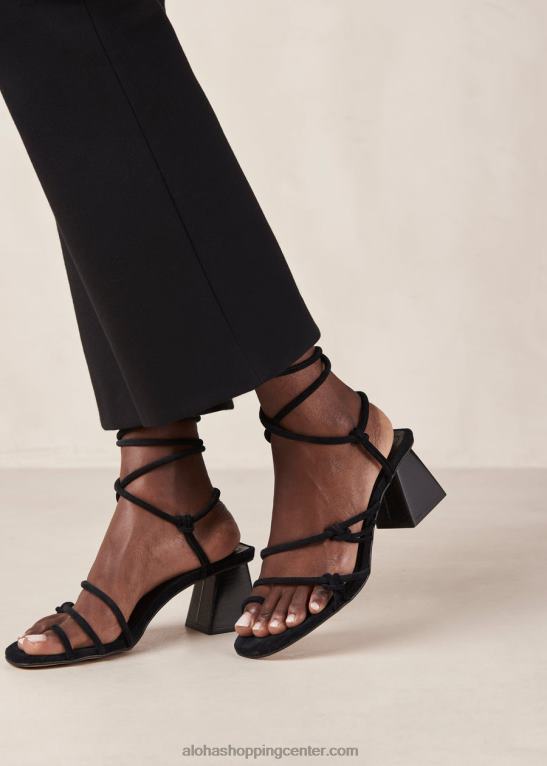 goldie - črni usnjeni sandali ženske Alohas 0D4R8240