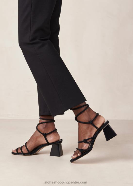 goldie - črni usnjeni sandali ženske Alohas 0D4R8240