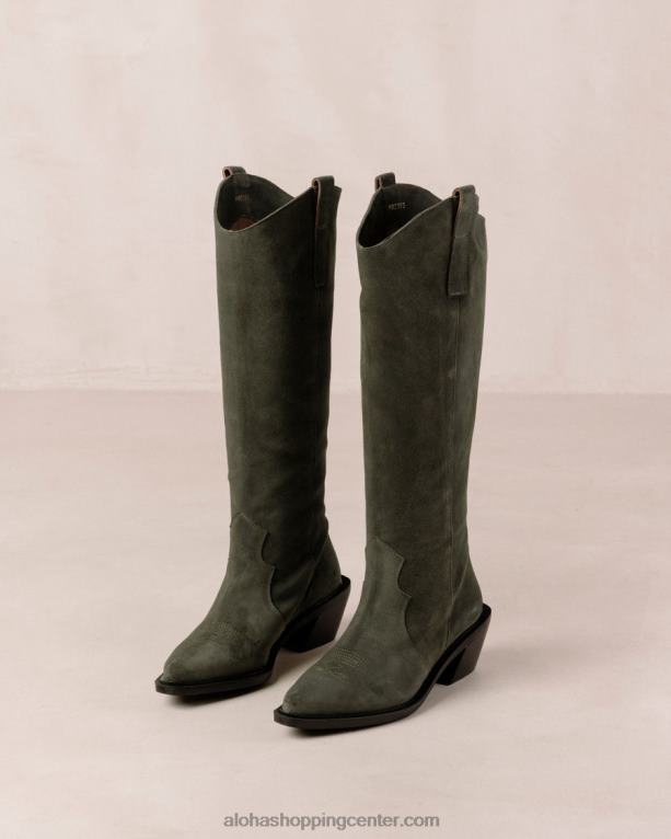 gori - zeleni semiški škornji ženske Alohas 0D4R8258