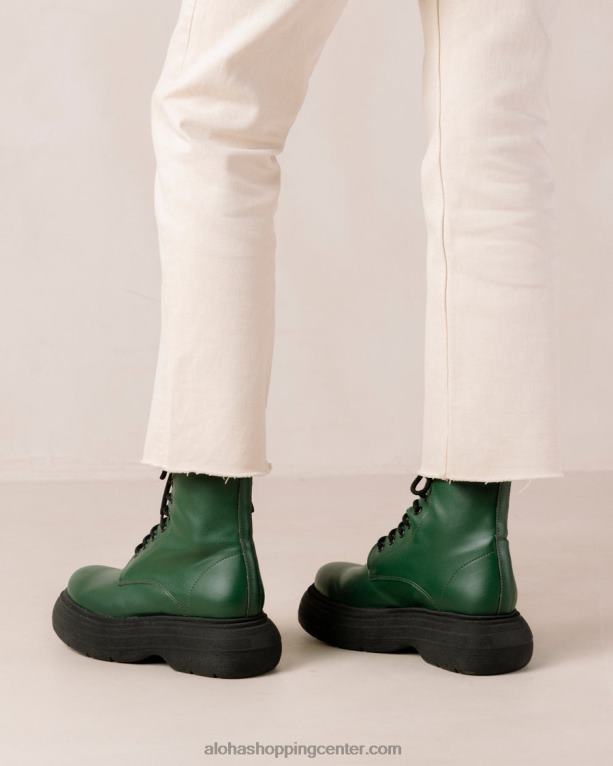 gouache - zeleni veganski usnjeni škornji ženske Alohas 0D4R8485