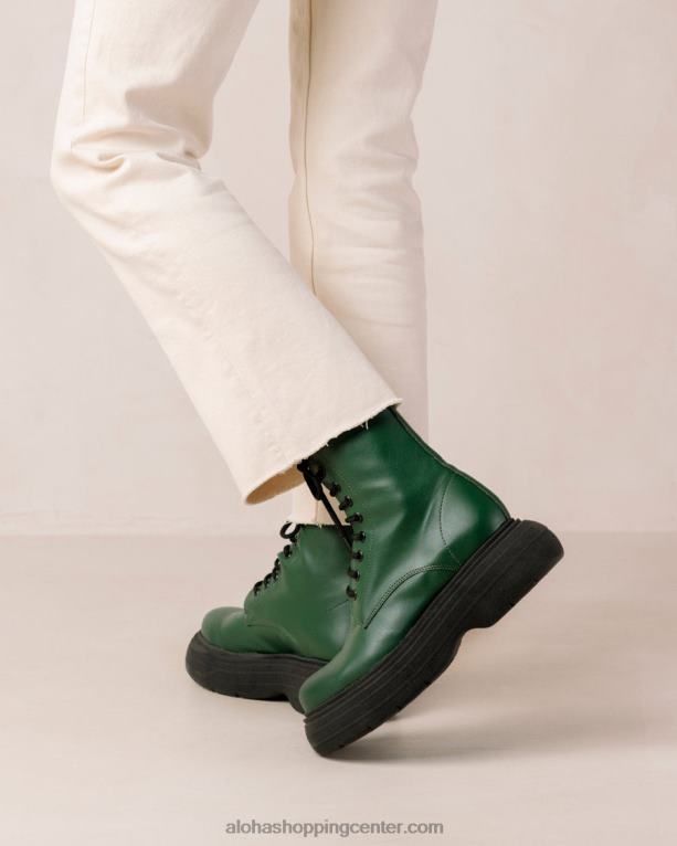 gouache - zeleni veganski usnjeni škornji ženske Alohas 0D4R8485