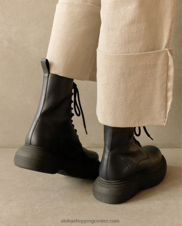 gouache - črni veganski usnjeni škornji ženske Alohas 0D4R8486