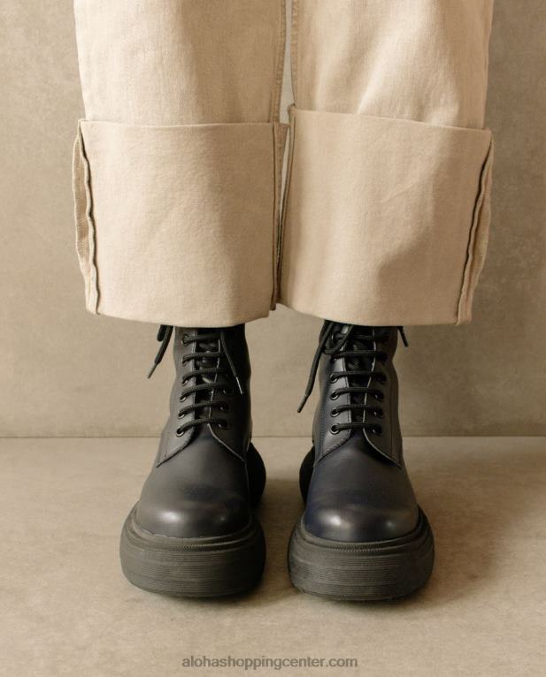 gouache - črni veganski usnjeni škornji ženske Alohas 0D4R8486