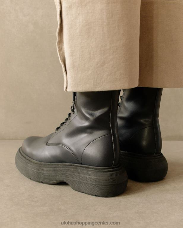 gouache - črni veganski usnjeni škornji ženske Alohas 0D4R8486