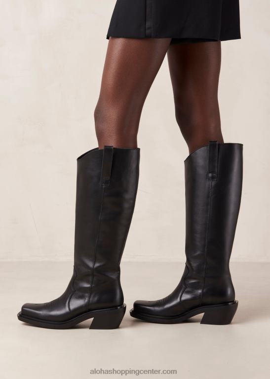 govedo - črni usnjeni škornji ženske Alohas 0D4R8158