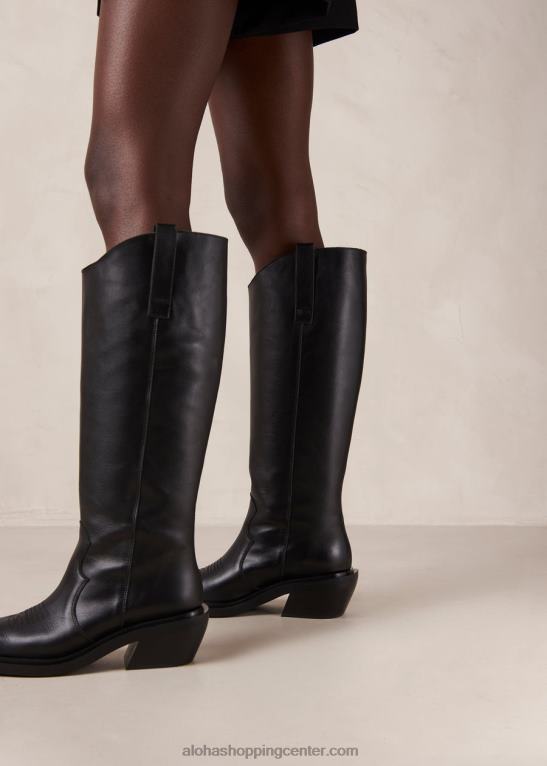 govedo - črni usnjeni škornji ženske Alohas 0D4R8158