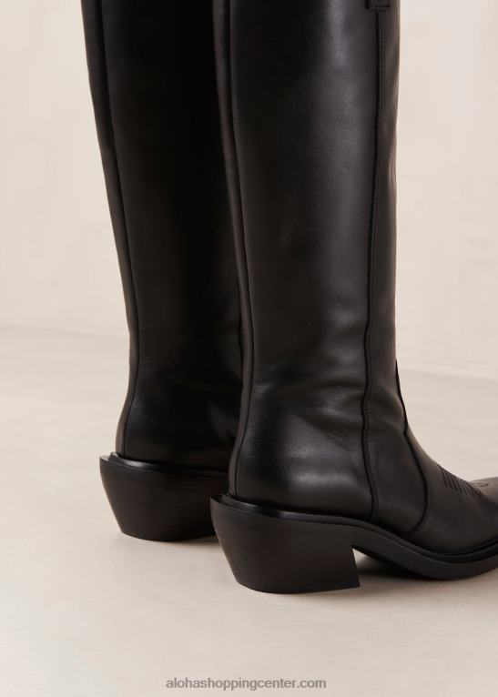 govedo - črni usnjeni škornji ženske Alohas 0D4R8158