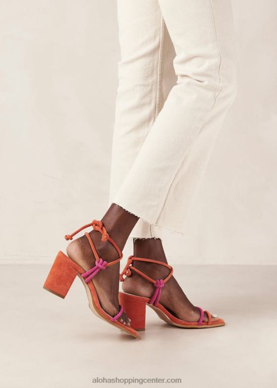 grace - roza in oranžni sandali iz semiša ženske Alohas 0D4R818