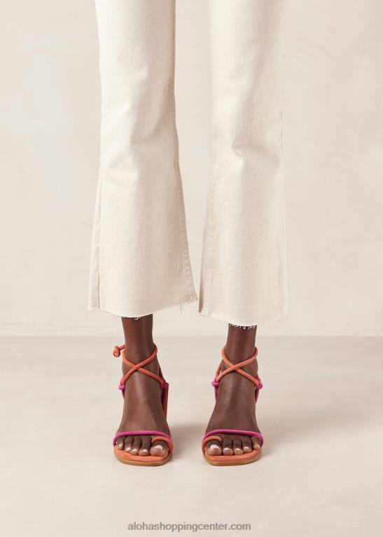 grace - roza in oranžni sandali iz semiša ženske Alohas 0D4R818