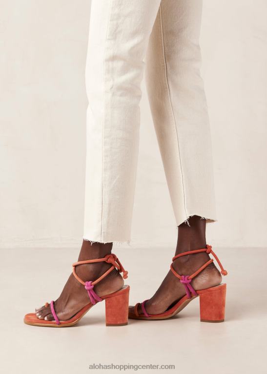 grace - roza in oranžni sandali iz semiša ženske Alohas 0D4R818