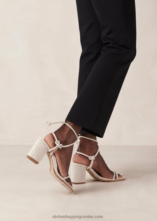 grace - sandali iz bele semiša ženske Alohas 0D4R820