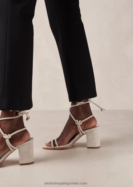 grace - sandali iz bele semiša ženske Alohas 0D4R820