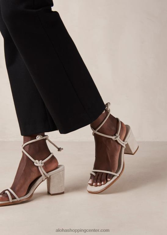 grace - sandali iz bele semiša ženske Alohas 0D4R820