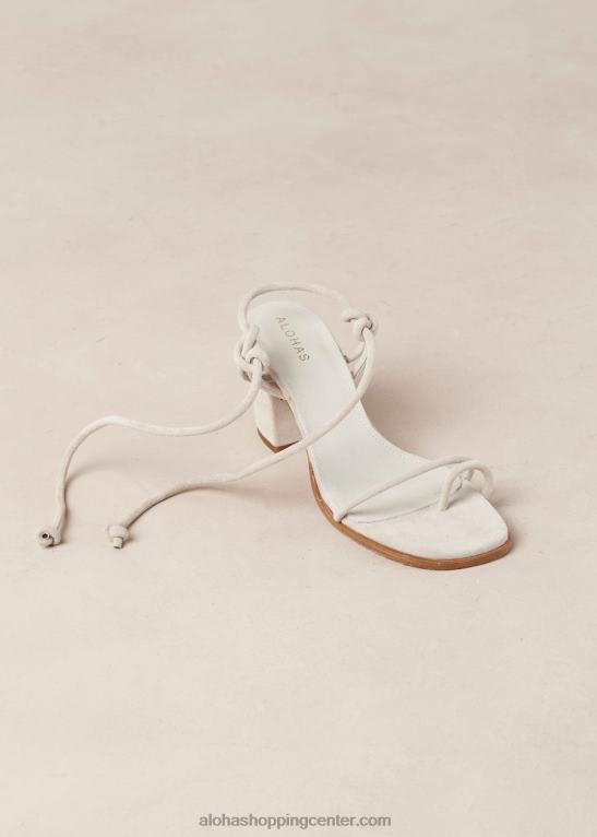 grace - sandali iz bele semiša ženske Alohas 0D4R820