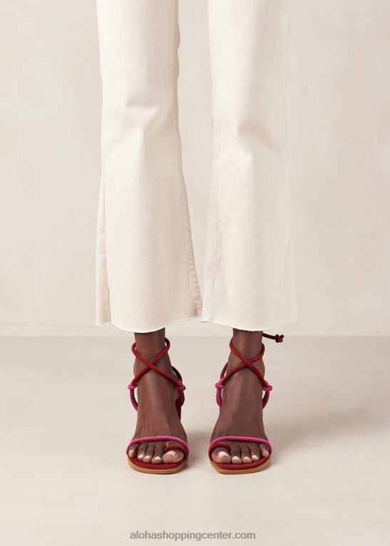 grace - sandali iz rdečega in roza semiša ženske Alohas 0D4R823