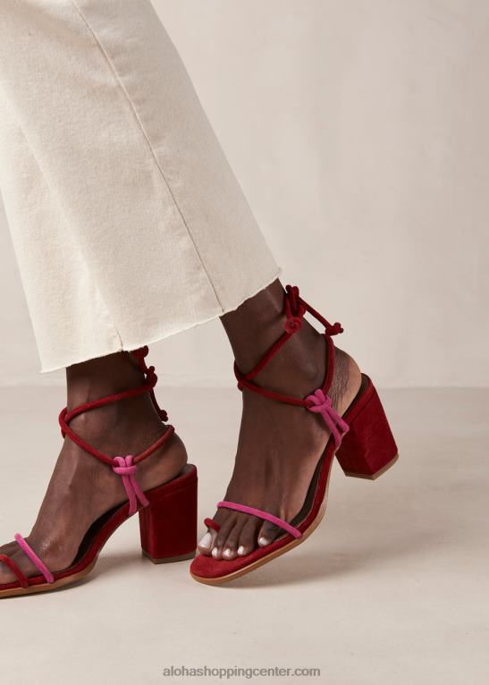 grace - sandali iz rdečega in roza semiša ženske Alohas 0D4R823