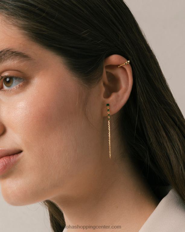 guama - zeleni in zlati uhani ženske Alohas 0D4R81108