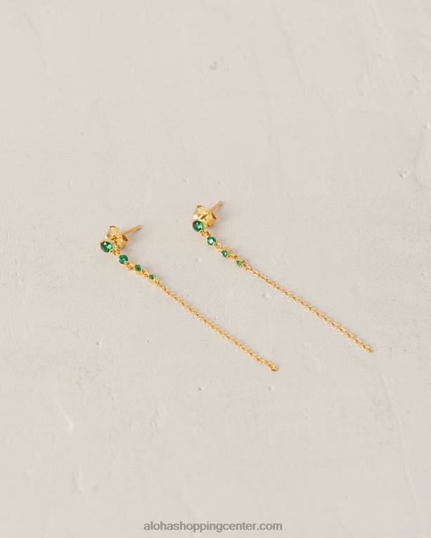 guama - zeleni in zlati uhani ženske Alohas 0D4R81108