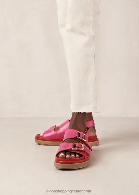 harper - rdeči in roza usnjeni sandali ženske Alohas 0D4R810