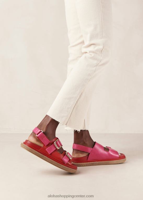 harper - rdeči in roza usnjeni sandali ženske Alohas 0D4R810