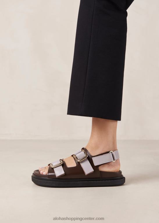 harper - rjavi in ​​vijolični usnjeni sandali ženske Alohas 0D4R815