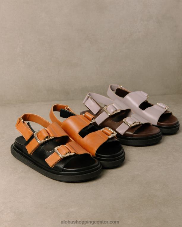 harper - rjavi in ​​vijolični usnjeni sandali ženske Alohas 0D4R815