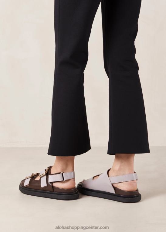 harper - rjavi in ​​vijolični usnjeni sandali ženske Alohas 0D4R815