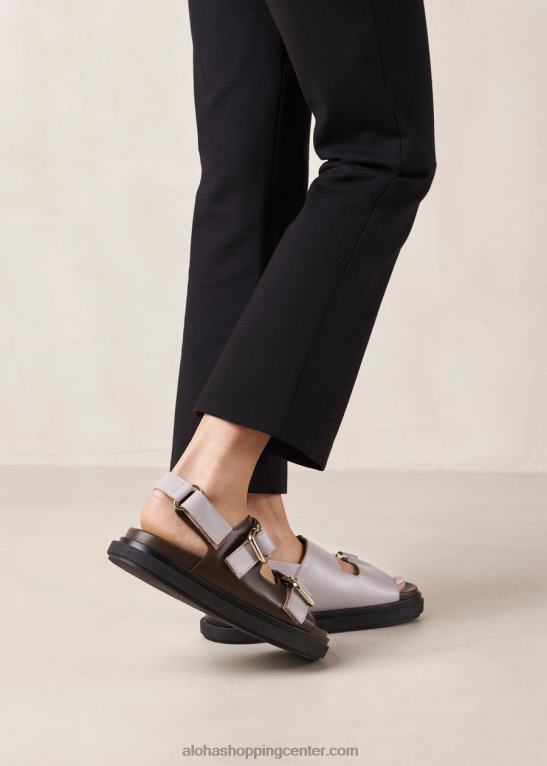 harper - rjavi in ​​vijolični usnjeni sandali ženske Alohas 0D4R815