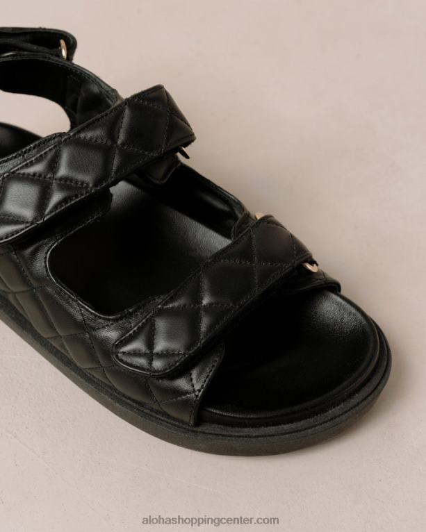 hook-loop – črni usnjeni sandali ženske Alohas 0D4R8235